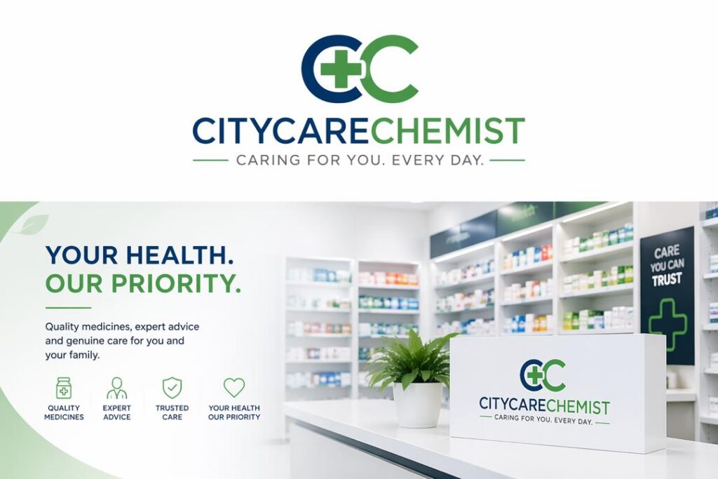 Professional pharmacist providing healthcare consultation at City Care Chemist
